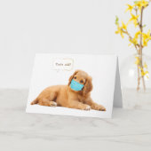 Golden Retriever Welpe mit Gesichtsmaske Karte (Gelbe Blume)