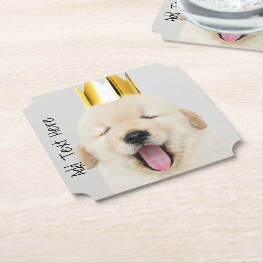 Golden Retriever Welpe Schlaflosigkeit in Goldkron Untersetzer (angewinkelt)