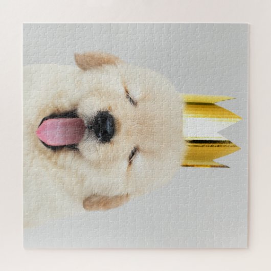 Golden Retriever Welpe Schlaflosigkeit in Krone Puzzle (Horizontal)