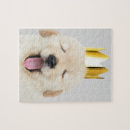 Golden Retriever Welpe Schlaflosigkeit in Krone Puzzle (Horizontal)