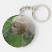 Golden retriever-Welpe Schlüsselanhänger (Rückseite)