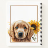 Golden Retriever Welpe Sonnenblume Personalisiert Notizblock (Rückseite)