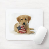 Golden retriever-Welpe und Flagge Mousepad (Mit Mouse)