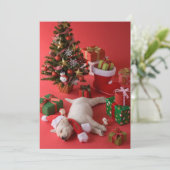 Golden retriever-Welpe und Weihnachten (Stehend Vorderseite)