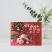 Golden Retriever Welpe und Weihnachten (Stehend Vorderseite)