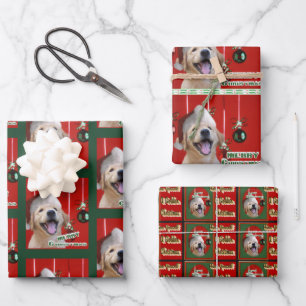 Golden Retriever Welpe Weihnachten Geschenkpapier Set