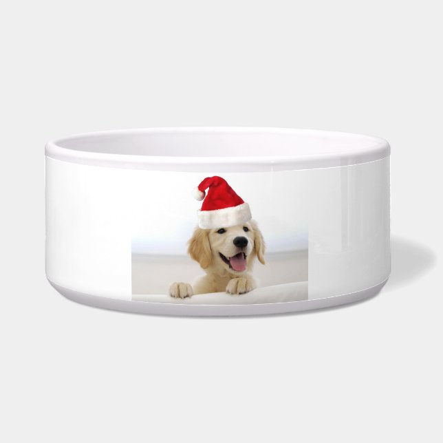 Golden Retriever Welpe Weihnachten Große Pet Bowl Napf (Vorderseite)