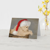 Golden Retriever Welpe Weihnachten Karte (Gelbe Blume)
