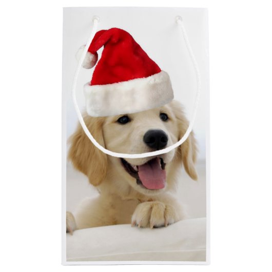 Golden Retriever Welpe Weihnachten Kleine Geschenktüte (Rückseite)