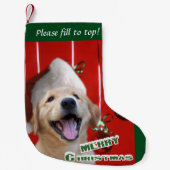 Golden Retriever Welpe Weihnachten Kleiner Weihnachtsstrumpf (Vorderseite)