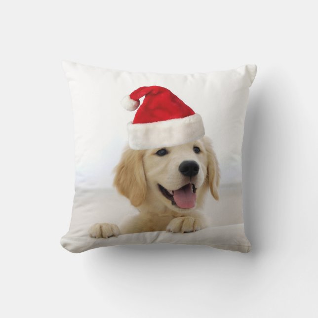 Golden Retriever Welpe Weihnachtskissen Kissen (Vorderseite)