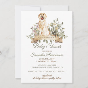 Golden Retriever Welpen-Baby-Party Einladung