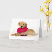 Golden retriever-Welpen-Diva Karte (Gelbe Blume)