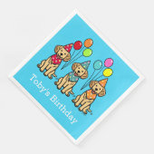 Golden Retriever Welpen Geburtstagspapier Napkins Serviette (Ecke)