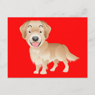 Golden Retriever Welpen-Hund Rot Postkarte