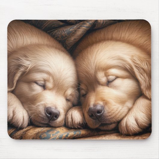 Golden Retriever Welpen im Friedlichen Slummel Mousepad (Vorne)