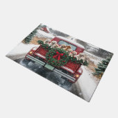 Golden Retriever Welpen im Red Christmas LKW Fußmatte (Schrägansicht)