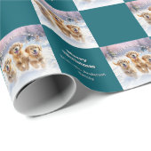 Golden Retriever Welpen im Schnee Welpen Weihnacht Geschenkpapier (Rolleneckpunkt)