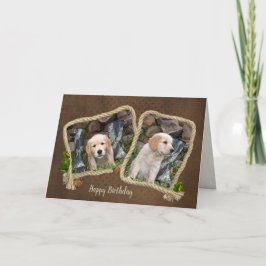 Golden Retriever Welpen im Seilrahmen Karte