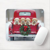 Golden Retriever Welpen im Weihnachtsverkehr Mousepad (Mit Mouse)