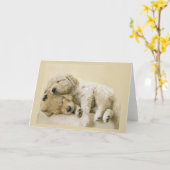 Golden Retriever Welpen Karte (Gelbe Blume)