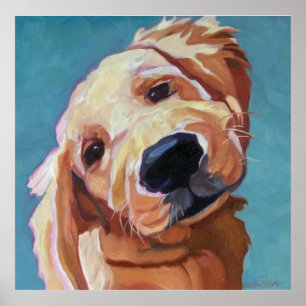 Golden retriever-Welpen-Kunst-Plakat Poster