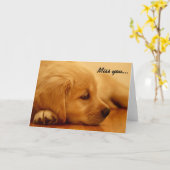 Golden retriever-Welpen-Melancholie I Karte (Gelbe Blume)