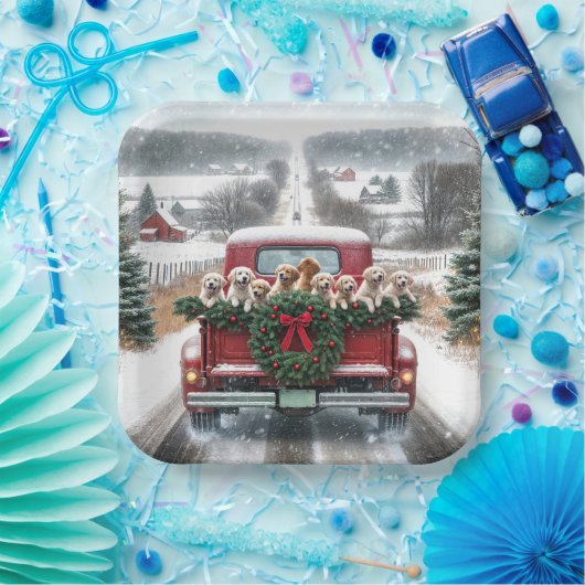 Golden Retriever Welpen Pappteller (Party)