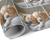 Golden Retriever Welpen Schlafen Geschenkpapier (Rolleneckpunkt)