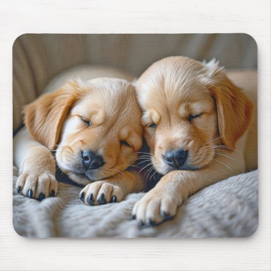 Golden Retriever Welpen Schlafen Mousepad (Vorne)