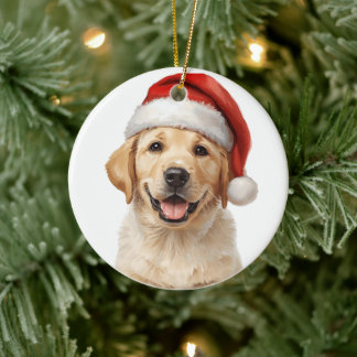 Golden Retriever Welpen-Weihnachtsbaumschmuck Keramik Ornament