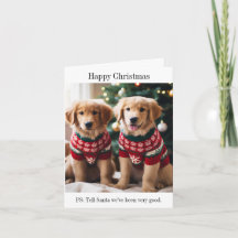Golden Retriever Welpen Weihnachtskarte