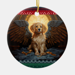 Golden Retriever Welpengel Keramik Ornament