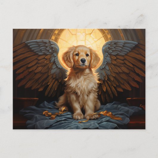 Golden Retriever Welpengel Postkarte (Vorderseite)