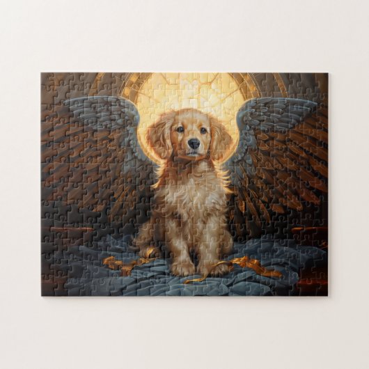 Golden Retriever Welpengel Puzzle (Horizontal)