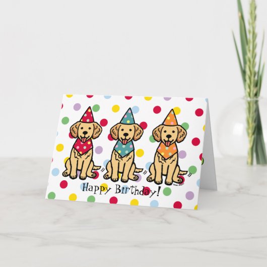 Golden Retriever Welppies Geburtstag Karte (Vorderseite)