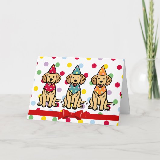 Golden Retriever Welppies Geburtstag Karte (Vorderseite)