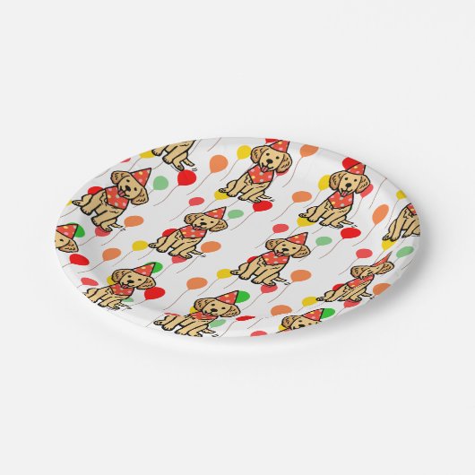 Golden Retriever Welppy Birthday Party Teller (Schrägansicht)