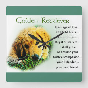 Golden Retriever Welppy Heritage Geschenke Quadratische Wanduhr