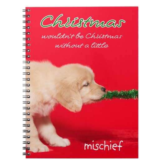Golden Retriever Welppy Mischief Notizblock (Vorderseite)