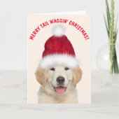 Golden Retriever Welppy Schwanz Waggin Weihnachten (Vorderseite)