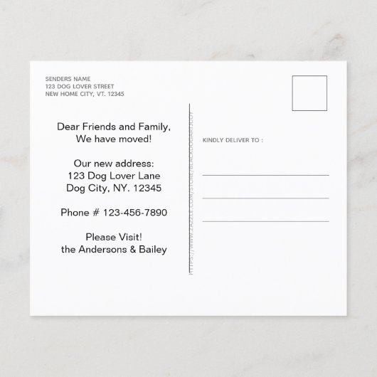 Golden Retriever Weve Moved Dog Moving Card (Rückseite)