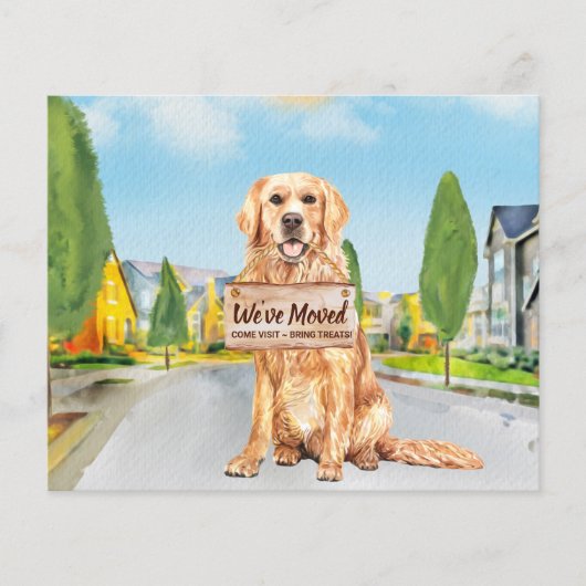 Golden Retriever Weve Moved Dog Moving Card (Vorderseite)
