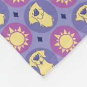Golden Retriever Whimsical Sun Polka Dot Lila Fleecedecke (Ecke)