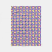 Golden Retriever Whimsical Sun Polka Dot Lila Fleecedecke (Vorderseite)