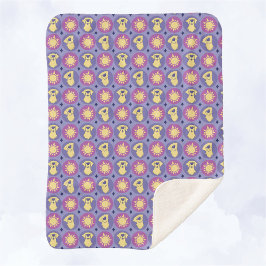 Golden Retriever Whimsical Sun Polka Dot Lila Sherpadecke