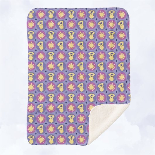 Golden Retriever Whimsical Sun Polka Dot Lila Sherpadecke