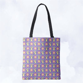 Golden Retriever Whimsical Sun Polka Dot Lila Tasche