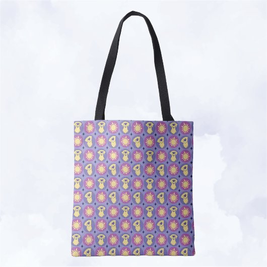Golden Retriever Whimsical Sun Polka Dot Lila Tasche