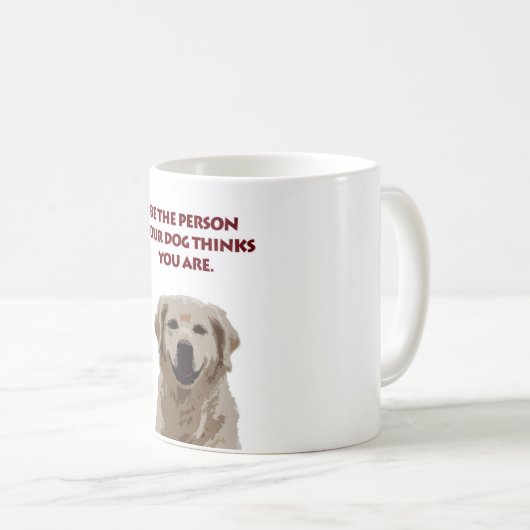 Golden Retriever White Coffee Tasse mit Zitat (VorderseiteRechts)